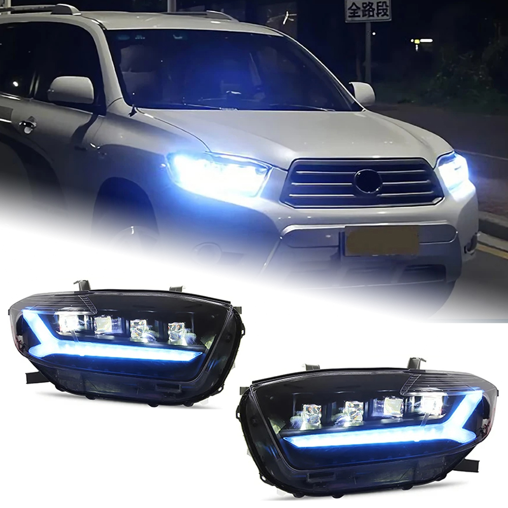 AKD Car Lights For Toyota Prado 2009-2013 LED Matrix Headlights Modification Assembly Upgrade Bifocal 4 Lens DRL Dynamic Turn Signal Lamp