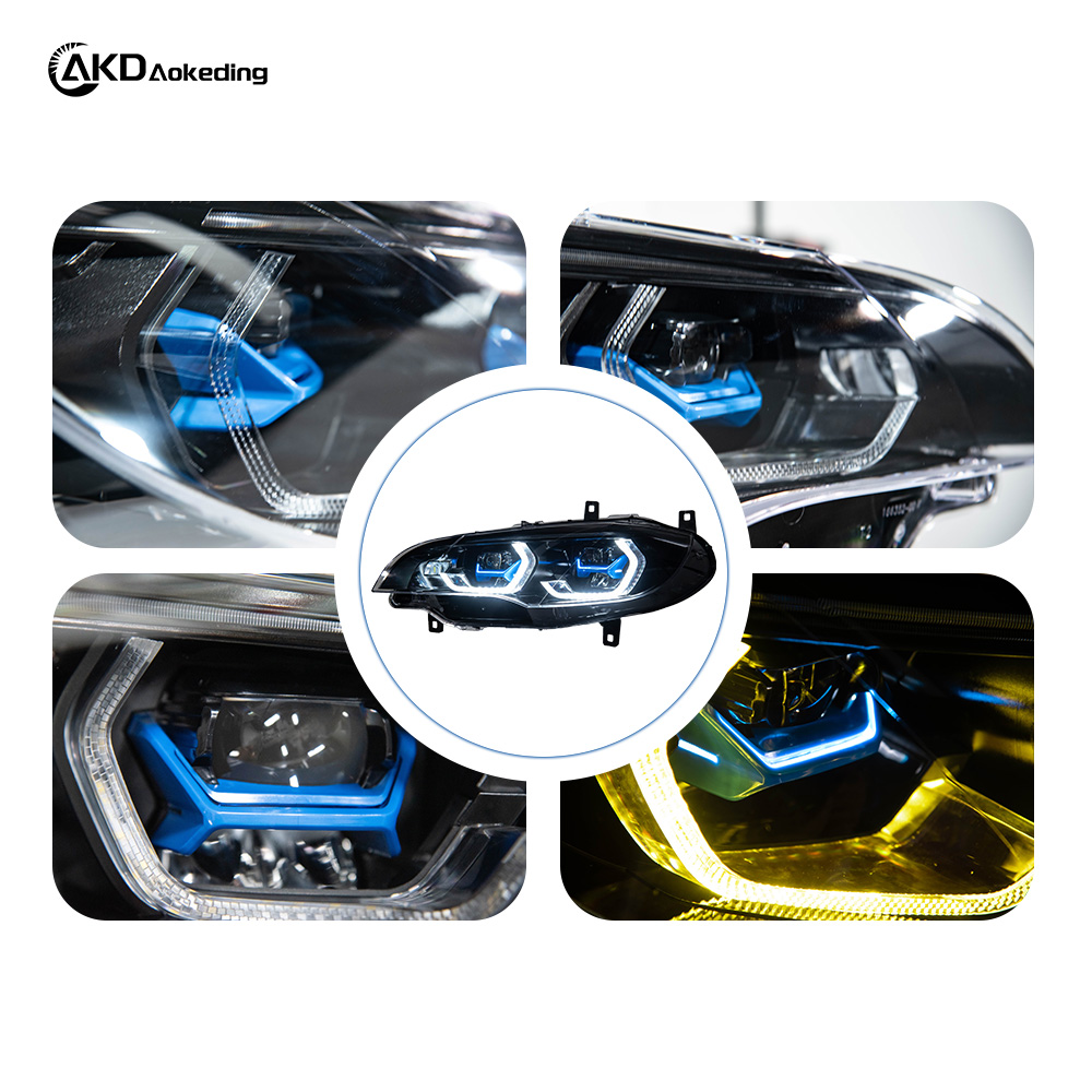 AKD Headlight Assembly Upgrade for 2007-2013 BMW X5 E70 Models: LED Laser Sequential Turn Signals, Daytime Running Lights, And Bi-xenon Projector Lenses.