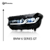 AKD Headlight Assembly Upgrade for 2017-2021 BMW 6 Series GT Models: LED Laser Sequential Turn Signals, Daytime Running Lights, And Bi-xenon Projector Lenses.