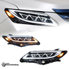 AKD Headlight Assembly Upgrade for 2012-2014 Toyota Camry Models with LED Laser Sequential Turn Signals, Daytime Running Lights, And Bi-xenon Projector Lenses.