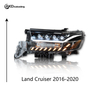 AKD Headlight Assembly Upgrade for 2016-2020 Toyota Land Cruiser Models, Featuring LED Laser Sequential Turn Signals, Daytime Running Lights, And Bi-xenon Projector Lenses.