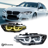 AKD Headlight Assembly Upgrade for 2012-2015 BMW 3 Series F30 Models: LED Laser Sequential Turn Signals, Daytime Running Lights, And Bi-xenon Projector Lenses.