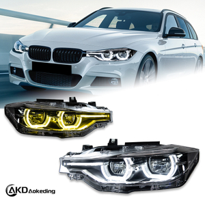 AKD Headlight Assembly Upgrade for 2012-2015 BMW 3 Series F30 Models: LED Laser Sequential Turn Signals, Daytime Running Lights, And Bi-xenon Projector Lenses.