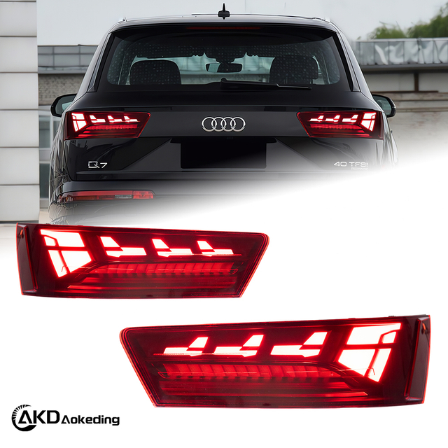 AKD Is Suitable for Retrofitting The Taillight Assembly of 2016-2019 Audi Q7 with New LED Dynamic Daytime Running Lights And Sequential Turn Signals.