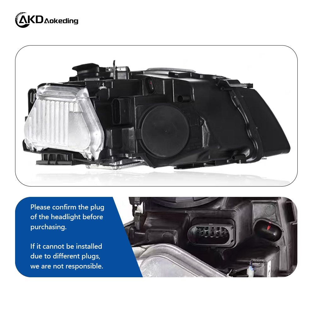 AKD Headlight Assembly Upgrade for 2008-2012 Audi A5 Models: LED Laser Lens, Daytime Running Lights, And Sequential Turn Signals.