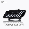 AKD All-LED Headlight Assembly for Audi Q5 Models (2008-2016), featuring running lights, dynamic turn signals, and projector lenses.