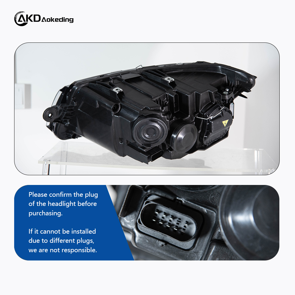 AKD Headlight Assembly Upgrade for 2019-2021 Volkswagen Caravelle Multivan T6.1 Models, Featuring LED Daytime Running Lights, Turn Signals, And LED Lenses.