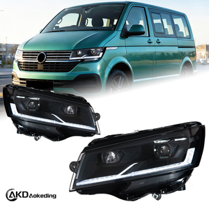 AKD Headlight Assembly Upgrade for 2019-2021 Volkswagen Caravelle Multivan T6.1 Models, Featuring LED Daytime Running Lights, Turn Signals, And LED Lenses.
