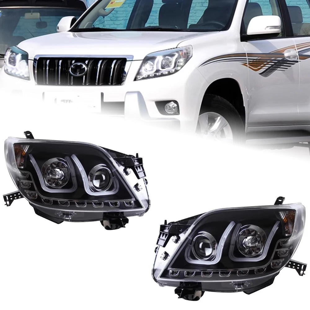 AKD Car Styling Head Lamp for Toyota Prado LED Headlight Projector Lens 2010-2013 Front Drl Signal Automotive Accessories