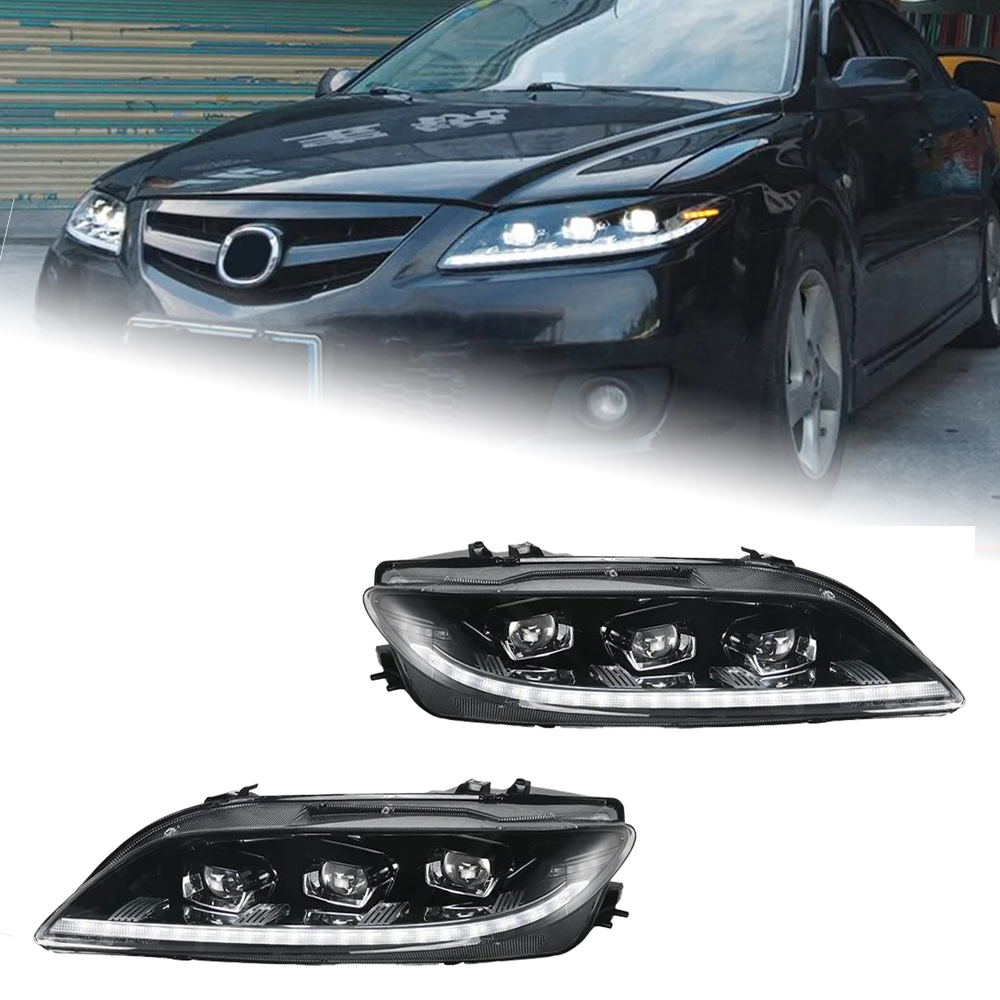 AKD Car Lights for Mazda 6 2003-2015 M6 LED Matrix Headlights Assembly Upgrade Guide DRL Mazda6 Dynamic Turn Signal Lamp Accessories