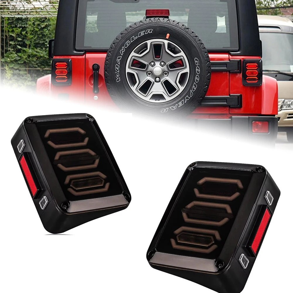 AKD Car Styling Tail Lamp for Jeep Wrangler Tail Lights 2007-2017 Wrangler LED Tail Light LED DRL Signal auto Accessories