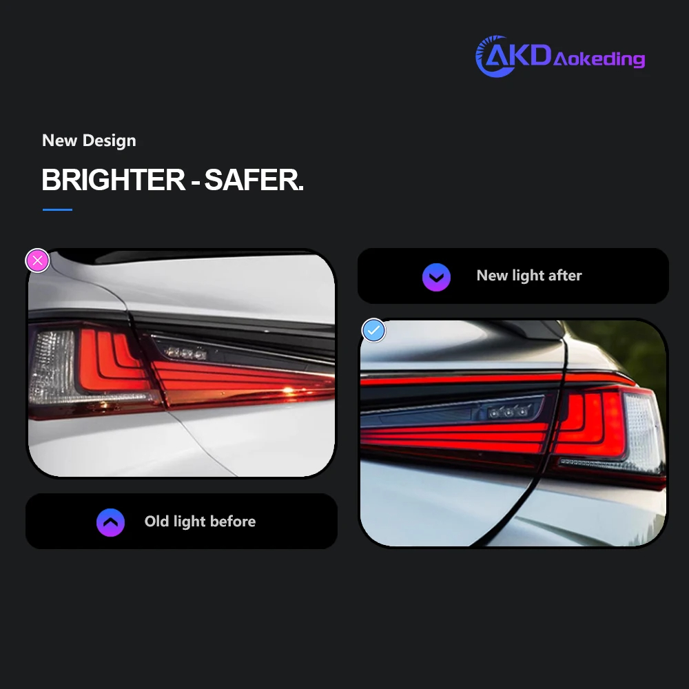 AKD Car Styling Tail Lamp for Lexus ES250 Tail Lights 2018-2021 ES300 LED Tail Light ES350 DRL Signal Brake Reverse auto Accessories