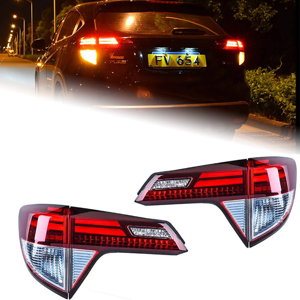 AKD Car Styling for Honda HR-V Tail Lights 2014-2021 Vezel LED Tail Lamp HRV LED DRL Signal Brake Reverse auto Accessories