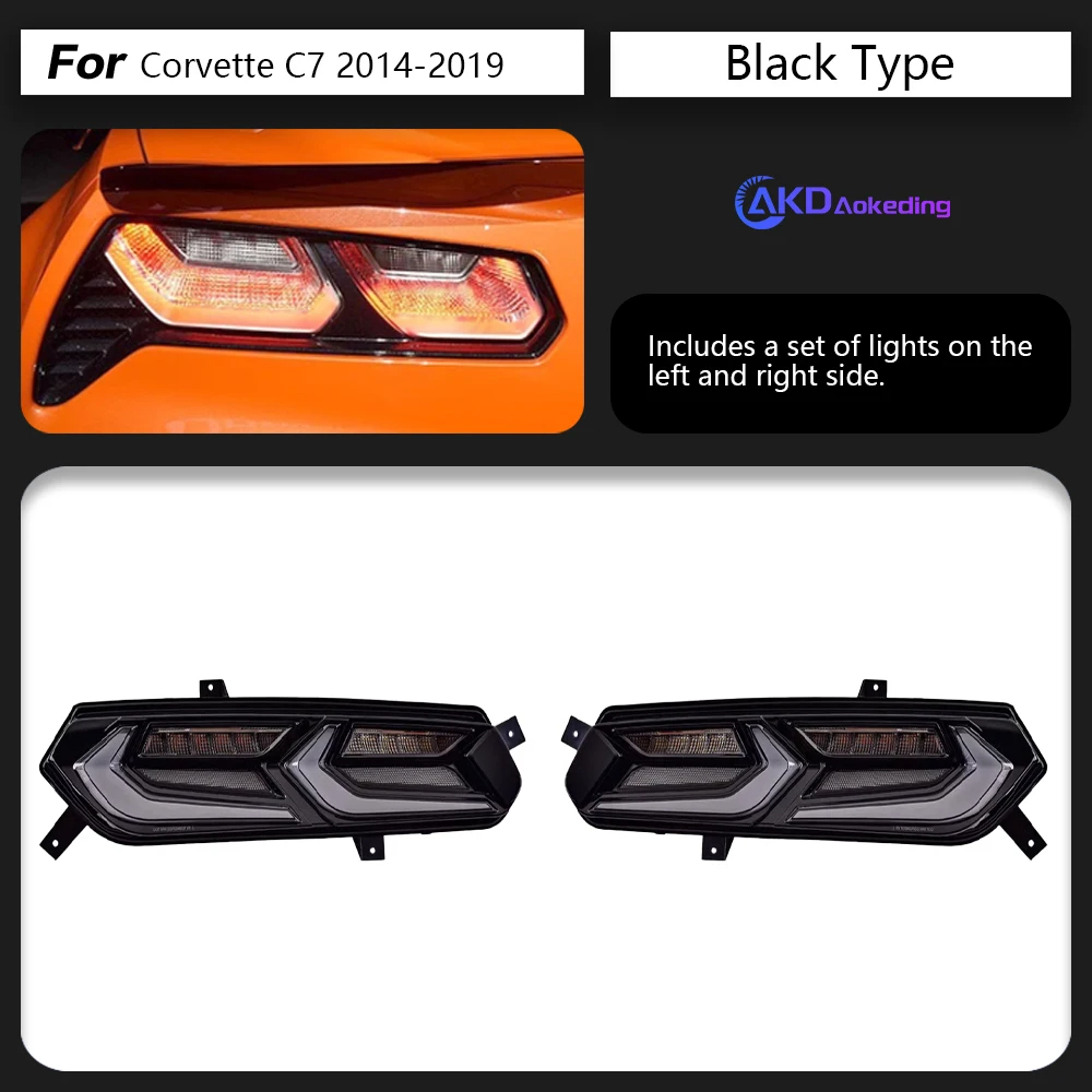 AKD Car Styling for Chevrolet Corvette Tail Lights 2014-2019 New LED Tail Lamp DRL Dynamic Signal Reverse auto Accessories