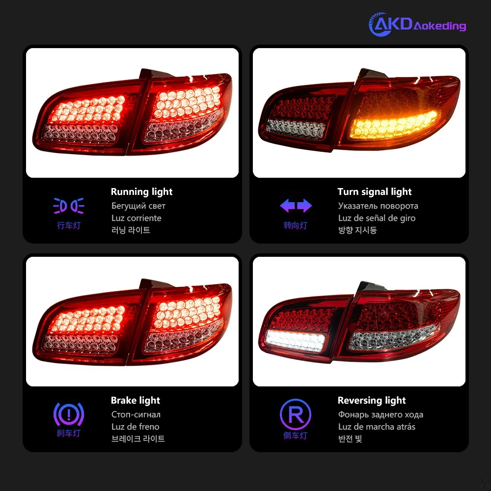 AKD Car Styling for Hyundai Santa Fe Tail Light 2006-2012 SantaFe LED Tail Lamp DRL Signal Brake Reverse Auto Accessories