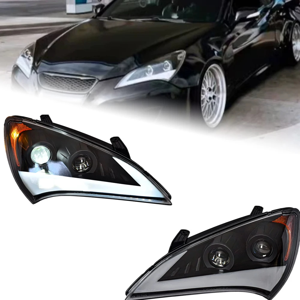 AKD Car Styling Head Lamp for Hyundai Genesis Coupe Headlights 2009-2012 Angel Eye Headlight LED DRL Signal Hid Auto Accessories