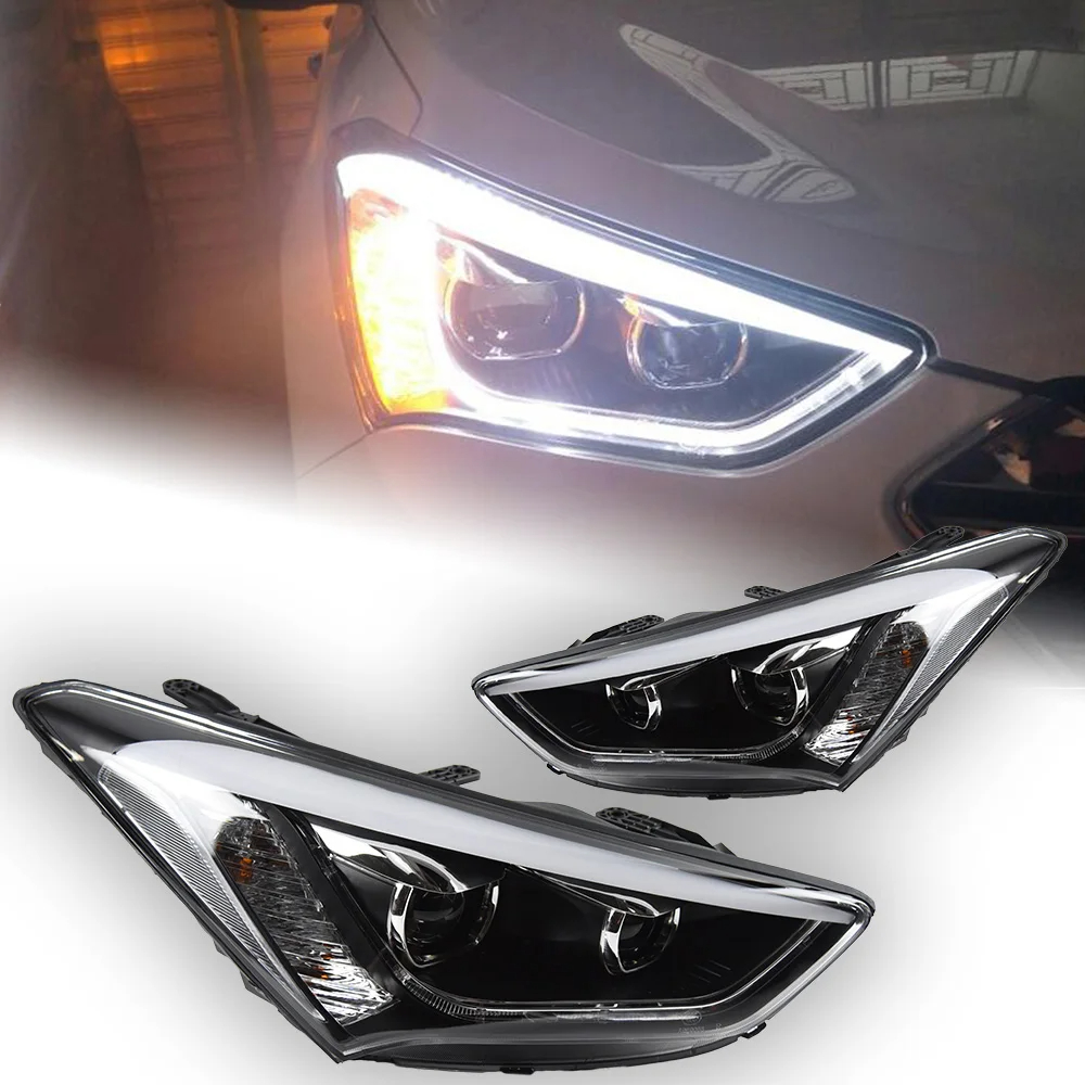 AKD Car Styling Head Lamp for Hyundai IX45 Headlights 2013-2016 New Santa Fe LED Headlight DRL Hid Bi Xenon Auto Accessories