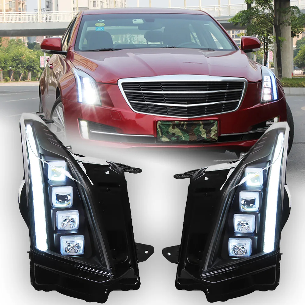 AKD Car Lights for Cadillac ATS LED Headlight Projector Lens 2014-2020 Head Lamp Front DRL Dynamic Signal Automotive Accessories