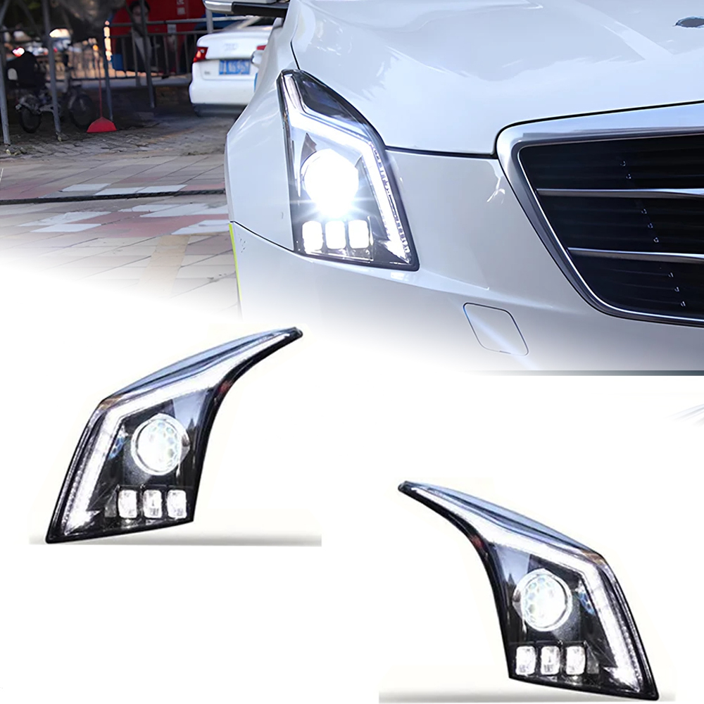 AKD Car Lights For Cadillac ATS 2014-2018 ATS-L LED Auto Headlights Assembly Upgrade GTR Ares Design Dynamic Lamp Tools Accessories