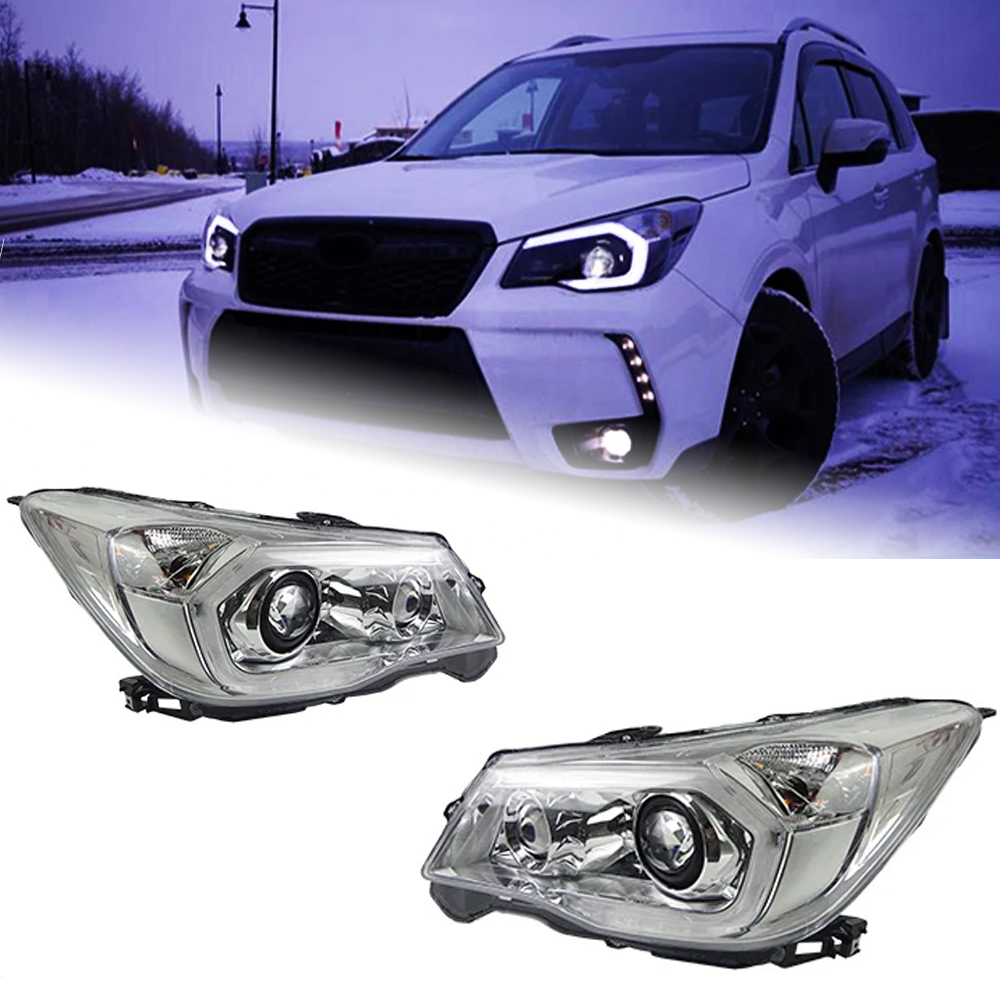 AKD Head Lamp for Subaru Forester LED Headlight 2013-2016 Headlights Forester DRL Turn Signal High Beam Angel Eye Projector