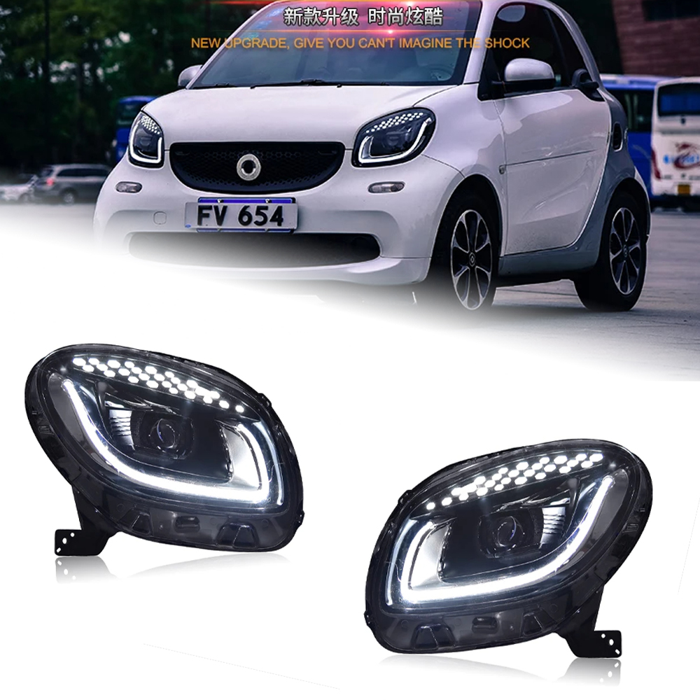 AKD Car Styling Head Lamp for Smart Headlights 2015-2018 Smart for Two LED Headlight LED DRL Hid Bi Xenon Auto Accessories