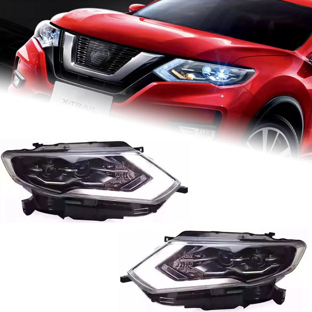 AKD Car Styling Head Lamp for Nissan X-trail LED Headlight 2017-2020 Rouge Headlight OEM Design DRL LED Beam Automotive Accessories