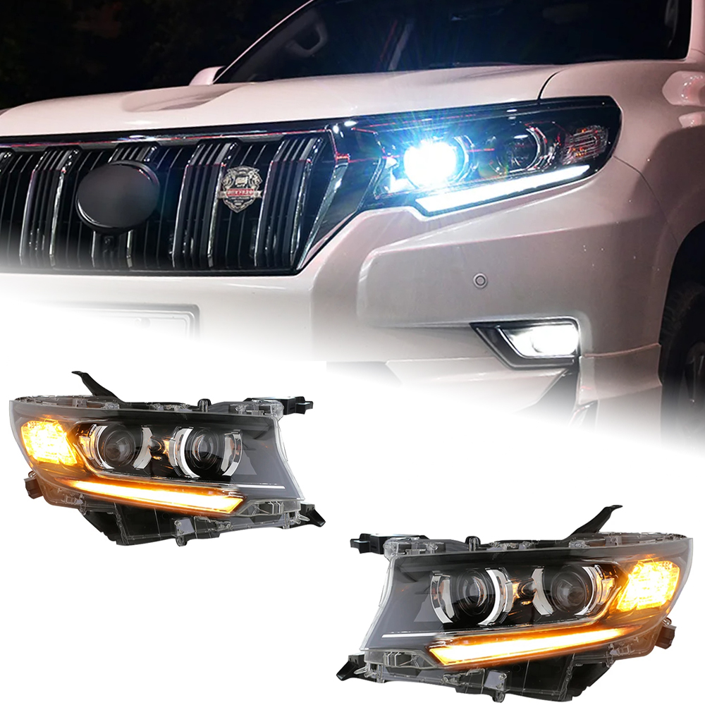 AKD Head Lamp for Toyota Prado LED Headlight 2018-2021 Headlights Prado DRL Turn Signal High Beam Angel Eye Projector Lens