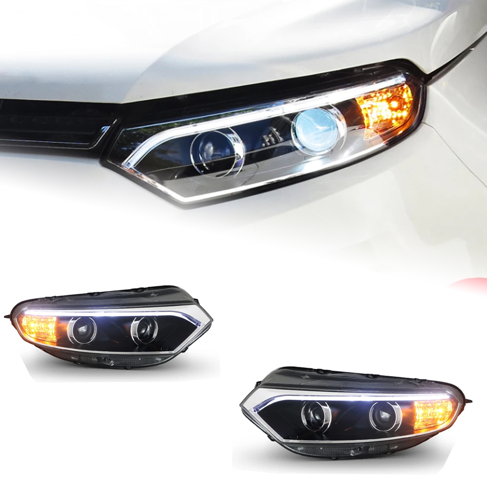 AKD Car Styling for Ford Ecosport Headlight 2014 up Ecosport LED Headlight DRL Hid Head Lamp Angel Eye Bi Xenon Beam Accessories