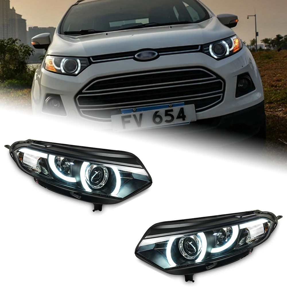 AKD Car Styling for Ford Ecosport Headlight 2014 Brand Sonar LED Headlight DRL Hid Head Lamp Angel Eye Bi Xenon Beam Accessories