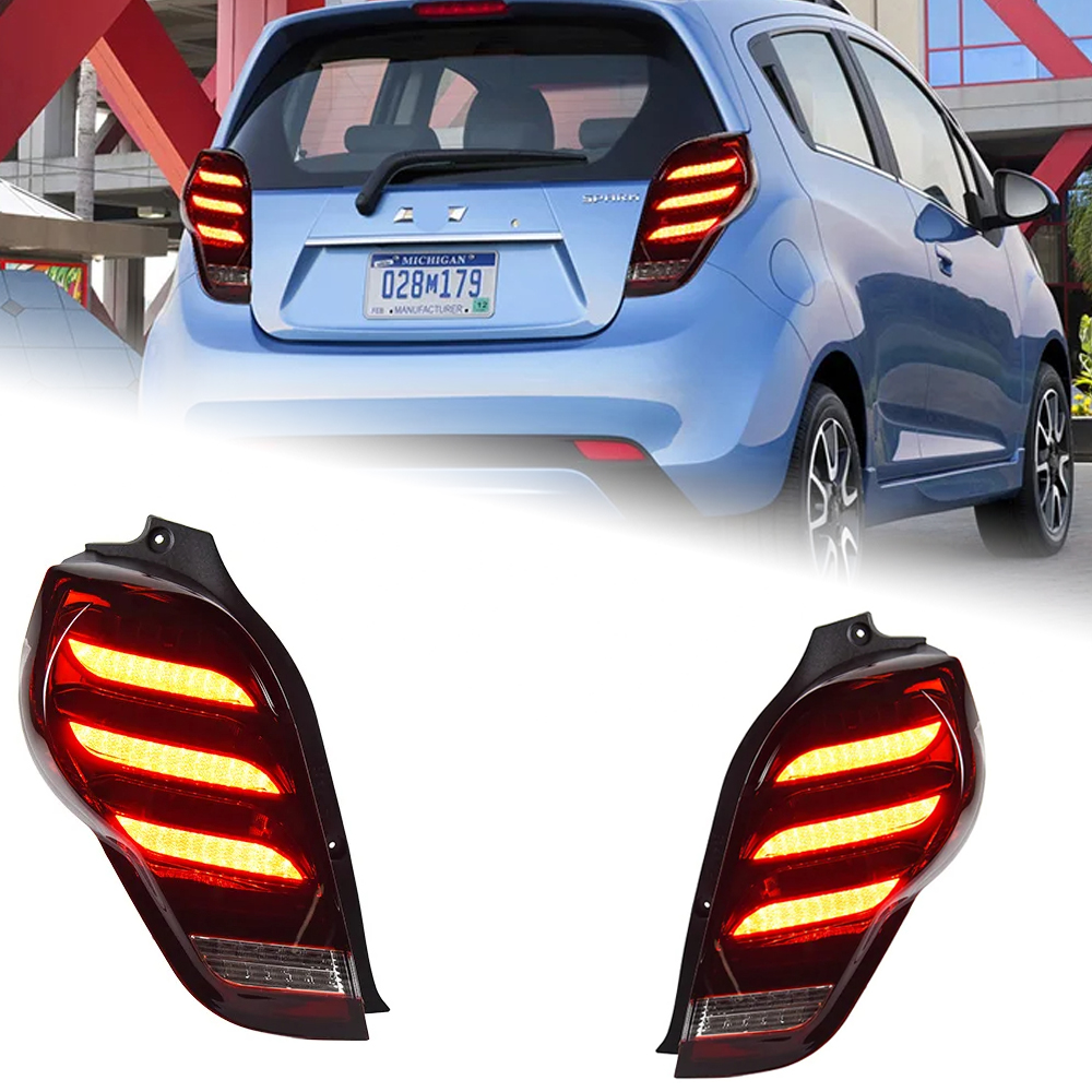 AKD Car Styling Tail Light for Spark Tail Lights 2012-2019 New Spark LED Tail Lamp DRL Signal Brake Reverse auto Accessories