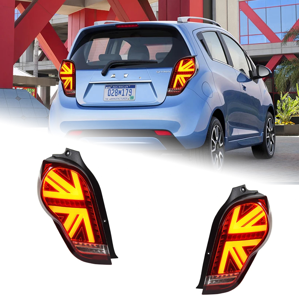 AKD Car Styling for Chevrolet Spark Tail Lights 2012-2017 New Spark LED Tail Lamp DRL Signal Brake Reverse auto Accessories