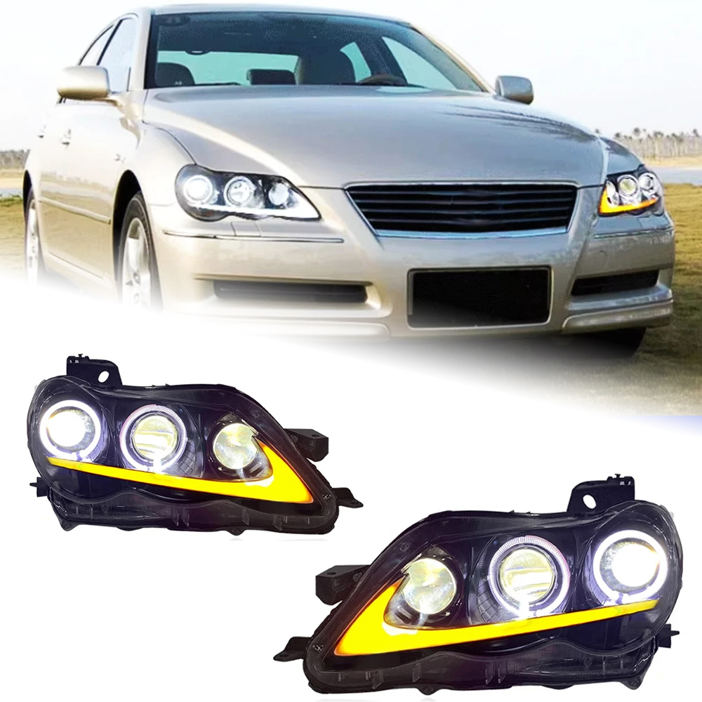 AKD Head Lamp for Toyota Mark X LED Headlight 2004-2009 Headlights Reiz DRL Turn Signal High Beam Angel Eye Projector Lens