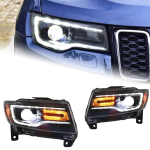 AKD Head Lamp for Grand Cherokee LED Headlight 2011-2016 Headlights Compass DRL Turn Signal High Beam Angel Eye Projector Lens