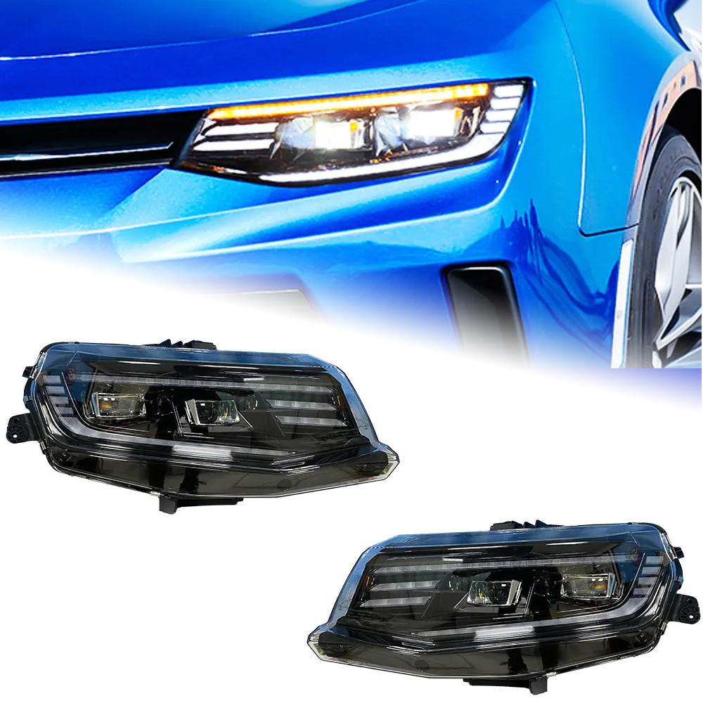 VLAND LED Projector Headlights For 2016-2018 Chevy Camaro LT SS RS ZL - W/ DRL & Sequential Turn Signals