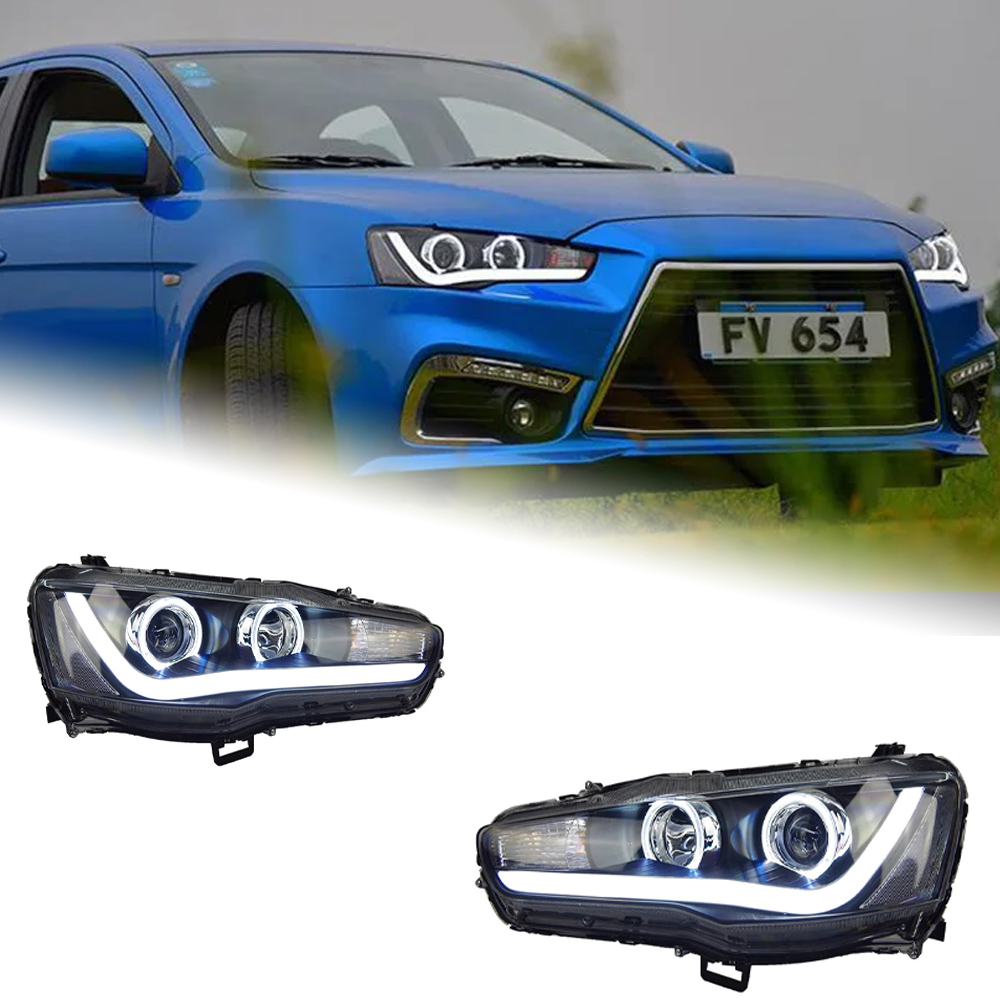 AKD Head Lamp for Mitsubishi Lancer LED Headlight 2009-2016 Headlights Lancer EX DRL Turn Signal High Beam Angel Eye Projector