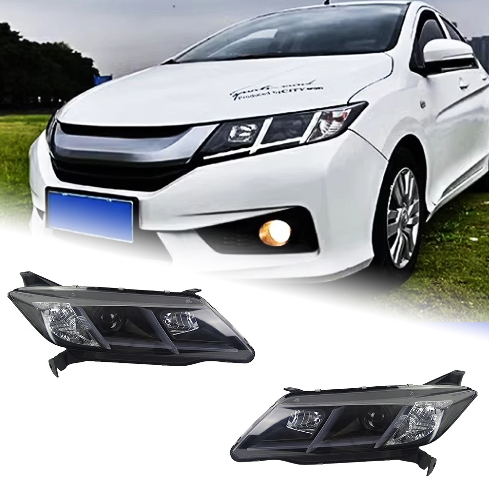 AKD Car Lights for Honda City 2015-2019 LED Auto Headlight Assembly Upgrade Highlight Blink Signal Lamp Bifocal Xenon Tool Accessories