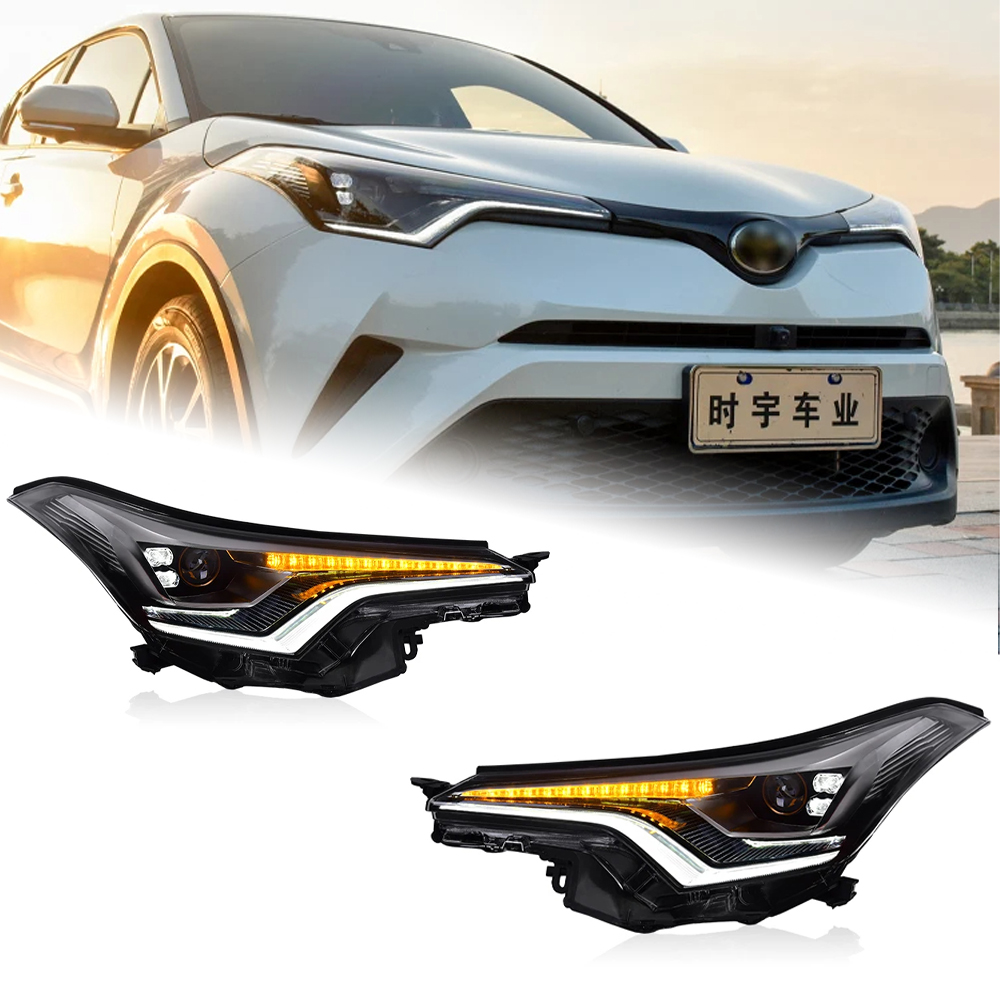 AKD Head Lamp for Toyota C-HR LED Headlight 2018-2021 Headlights CHR DRL Turn Signal High Beam Angel Eye Projector Lens