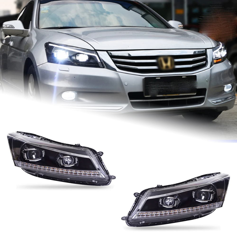 AKD Car Styling for Honda Accord Headlights 2008-2012 Accord 8 LED Headlight LED DRL Hid Head Lamp Angel Eye Bi Xenon Accessories