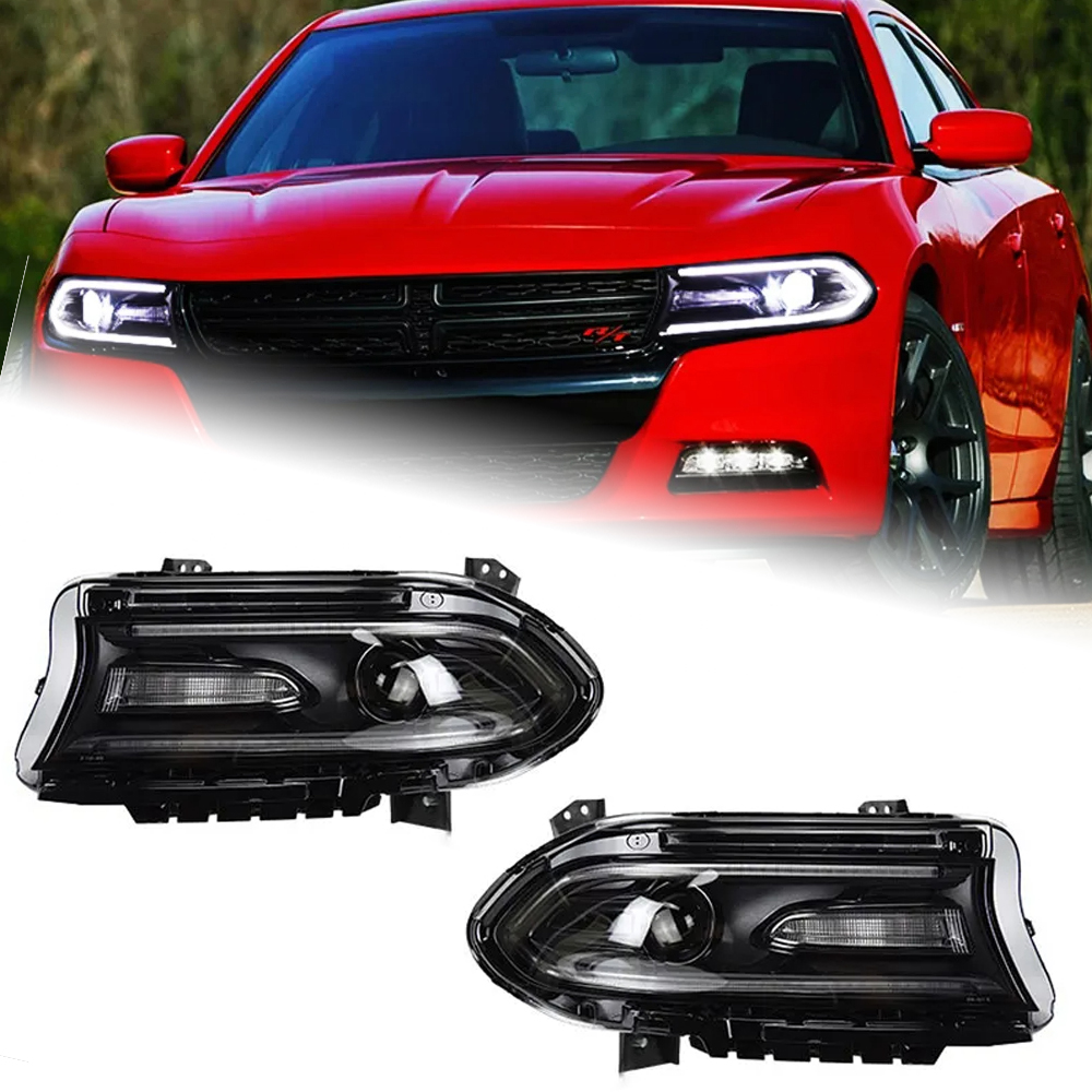 AKD Car Styling for Dodge Charger Headlights 2015-2019 New Charger LED Headlight Dynamic Signal Drl Bi Xenon Auto Accessories