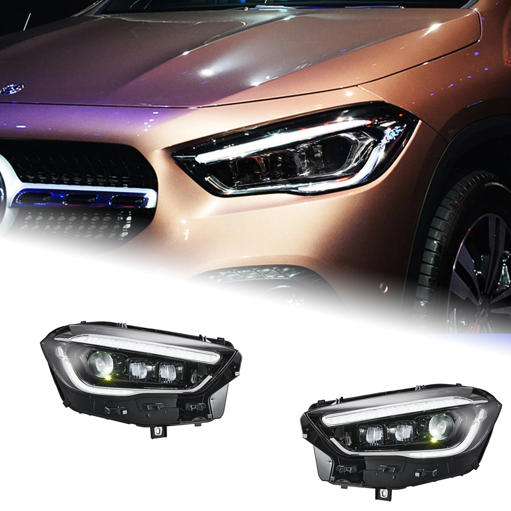 AKD Head Lamp for Benz GLA LED Headlight 2020-2022 Headlights GLA200 GLA300 DRL Turn Signal High Beam Angel Eye Projector Lens