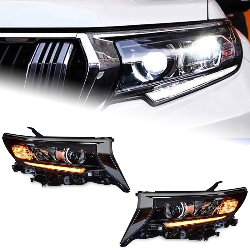 AKD Car Lights For Toyota Prado 2018-2022 LED Auto Headlight Assembly Upgrade High Configure Bicofal Lens Dynamic Signal Lamp Accessories