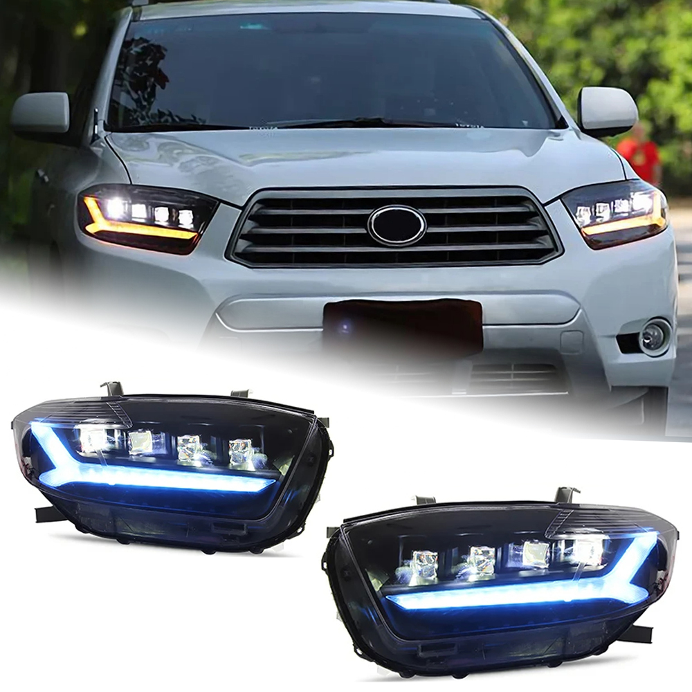 AKD Car Lights For Toyota Prado 2009-2013 LED Matrix Headlights Modification Assembly Upgrade Bifocal 4 Lens DRL Dynamic Turn Signal Lamp