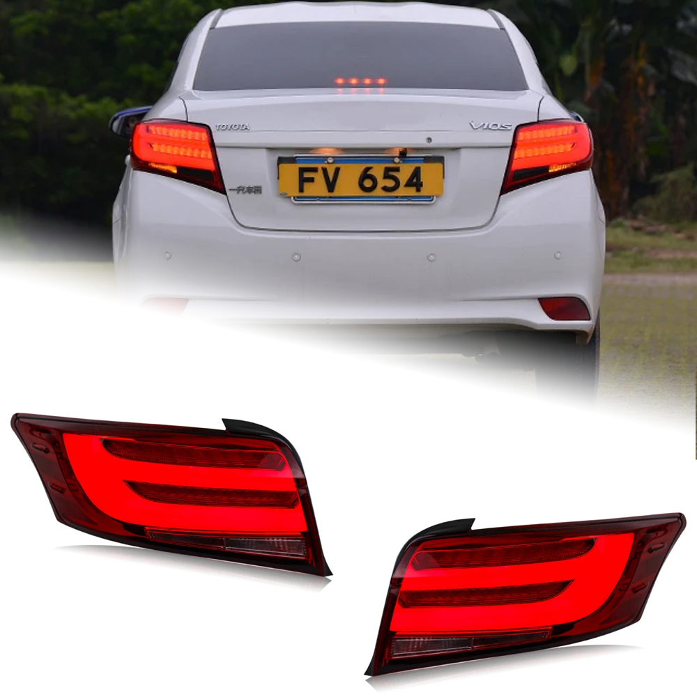 AKD Car Styling for Toyota Vois Tail Lights 2014-2016 Yaris Sedan LED Tail Lamp LED DRL Brake Signal Reverse auto Accessories