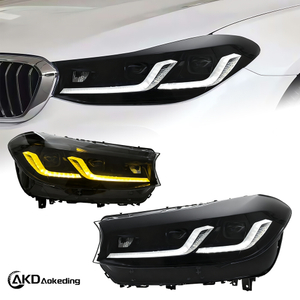 AKD Headlight Assembly Upgrade for 2017-2021 BMW 6 Series GT Models: LED Laser Sequential Turn Signals, Daytime Running Lights, And Bi-xenon Projector Lenses.