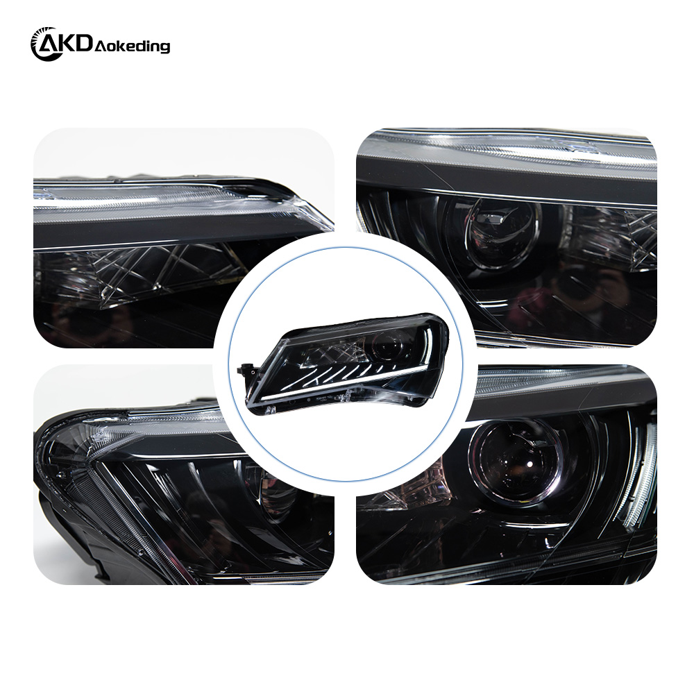 AKD Headlight Assembly Retrofit for 2016-2018 Skoda Models with LED Laser Sequential Turn Signals, Daytime Running Lights, And Bi-xenon Projector Lenses.