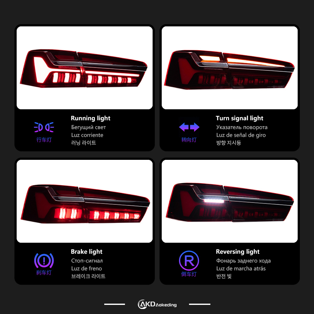 AKD Car Lights for Audi A6 LED Tail Light 2012-2016 A6 C7 Tail Lamp C8 Design DRL Dynamic Signal Brake Reverse Auto Accessories