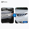 AKD headlight assembly upgrade for 2012-2014 Toyota Highlander models, featuring LED lenses, daytime running lights, and sequential turn signals.