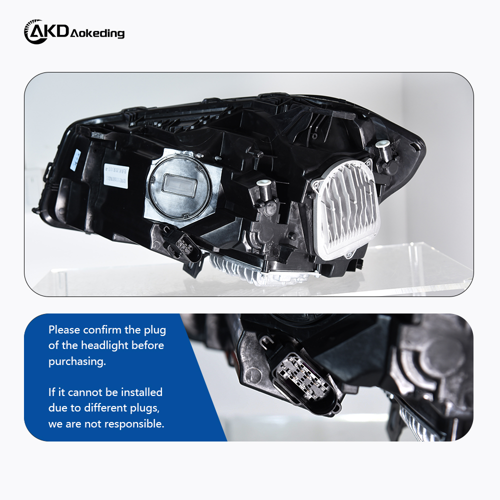 AKD Headlight Assembly Upgrade for 2013-2018 Mercedes-Benz A-Class W176 Models, Featuring LED Laser Sequential Turn Signals, Daytime Running Lights, And Bi-xenon Projector Lenses.