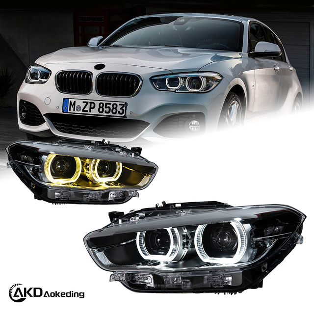 AKD Headlight Assembly Upgrade for 2015-2019 BMW 1 Series F20 Models: LED Laser Sequential Turn Signals, Daytime Running Lights, And Bi-xenon Projector Lenses.