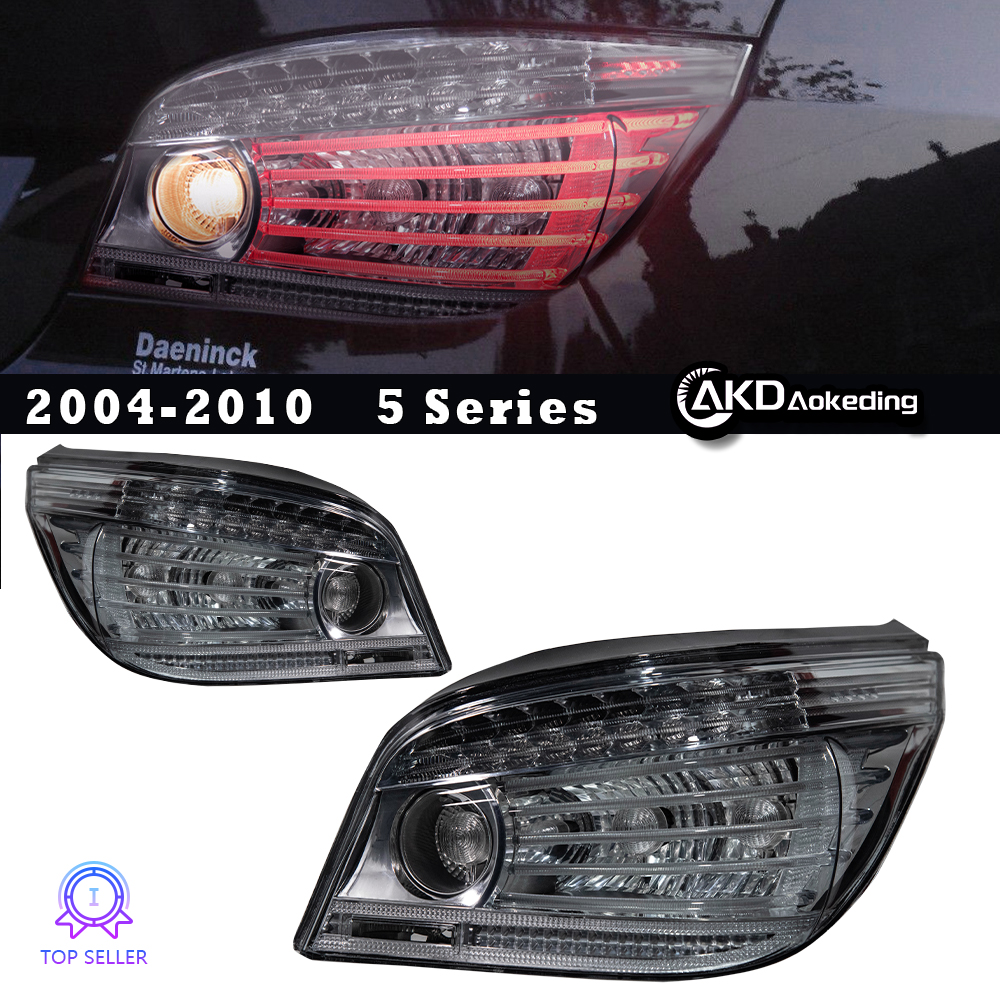 AKD is suitable for upgrading the taillight assembly of 2004-2010 BMW 5 Series E60 with LED daytime running lights, brake lights, and sequential turn signals.